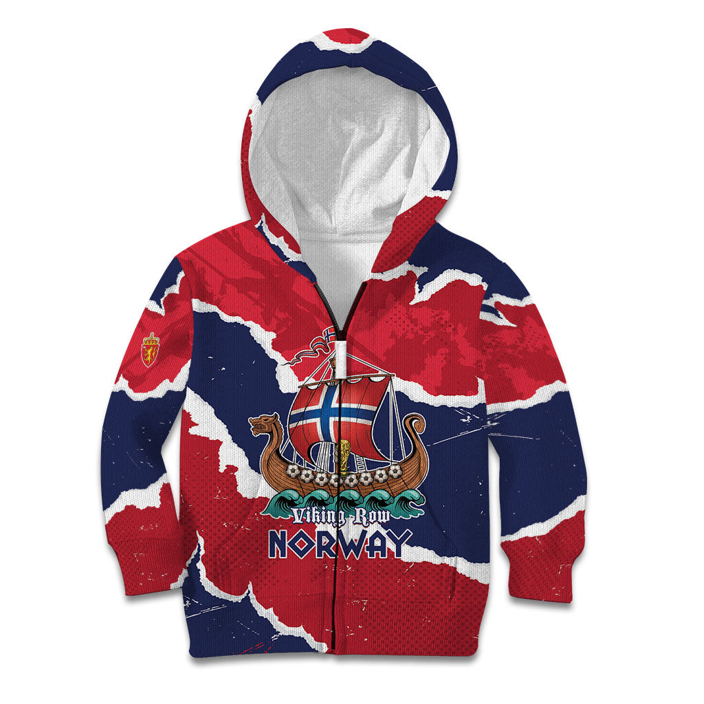Custom Norway 2026 Soccer Kid Hoodie Vikings Keep Rowing