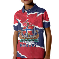 Custom Norway 2026 Soccer Kid Polo Shirt Vikings Keep Rowing