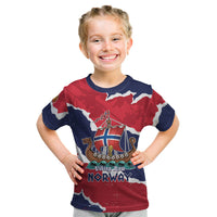 Custom Norway 2026 Soccer Kid T Shirt Vikings Keep Rowing