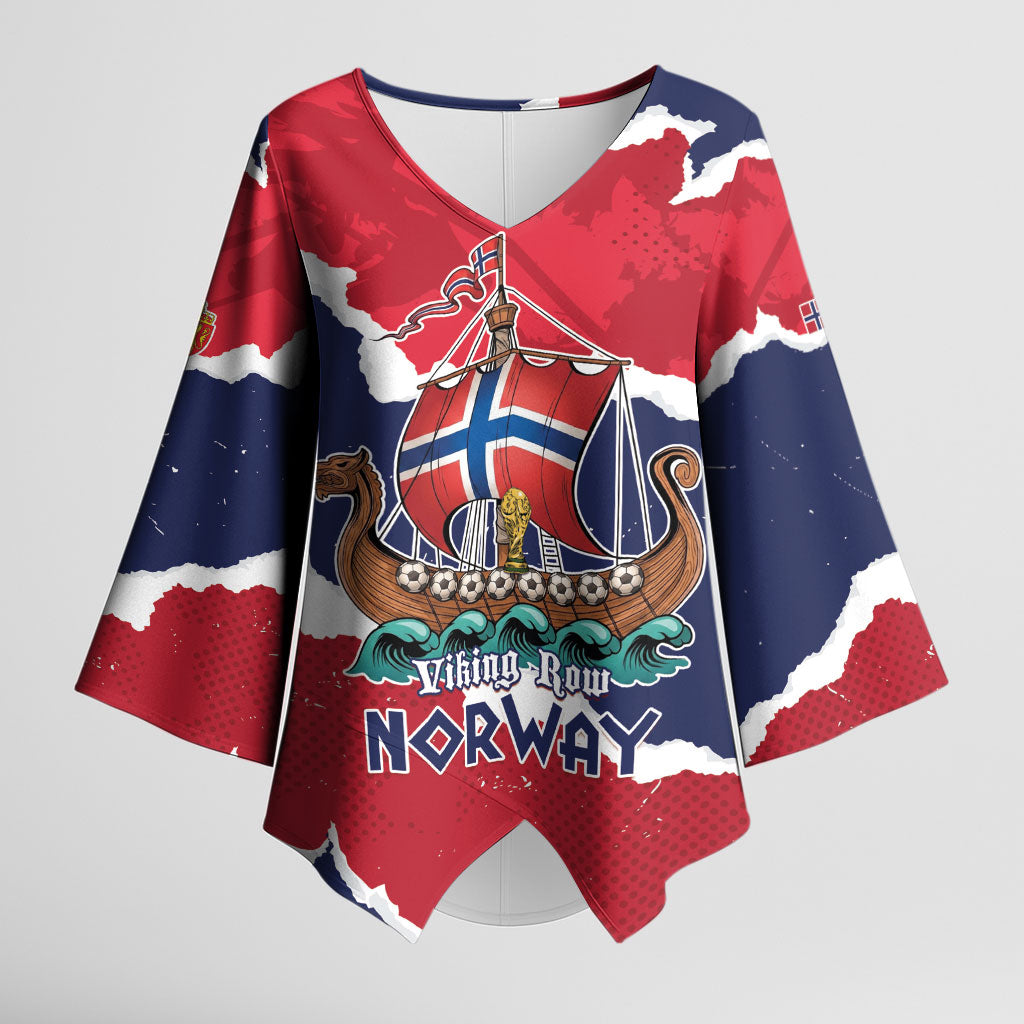 Custom Norway 2026 Soccer Kimono Sleeve Blouse Vikings Keep Rowing
