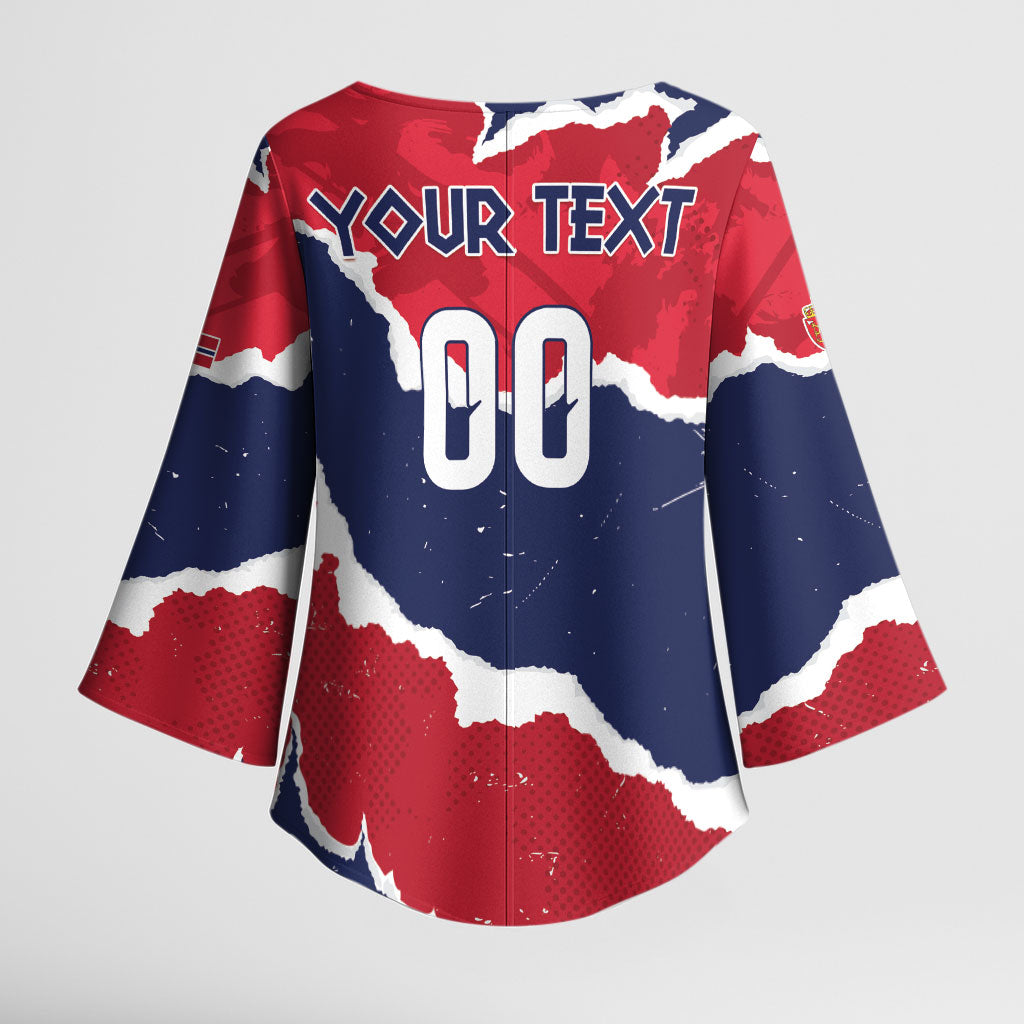 Custom Norway 2026 Soccer Kimono Sleeve Blouse Vikings Keep Rowing