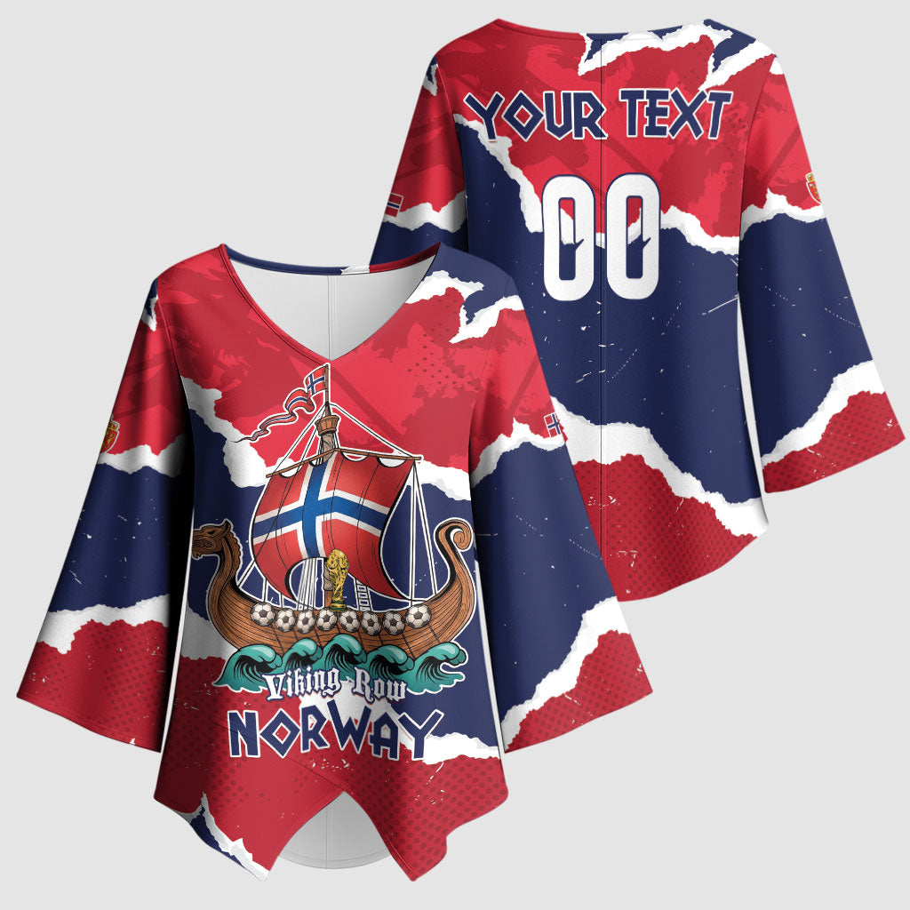 Custom Norway 2026 Soccer Kimono Sleeve Blouse Vikings Keep Rowing