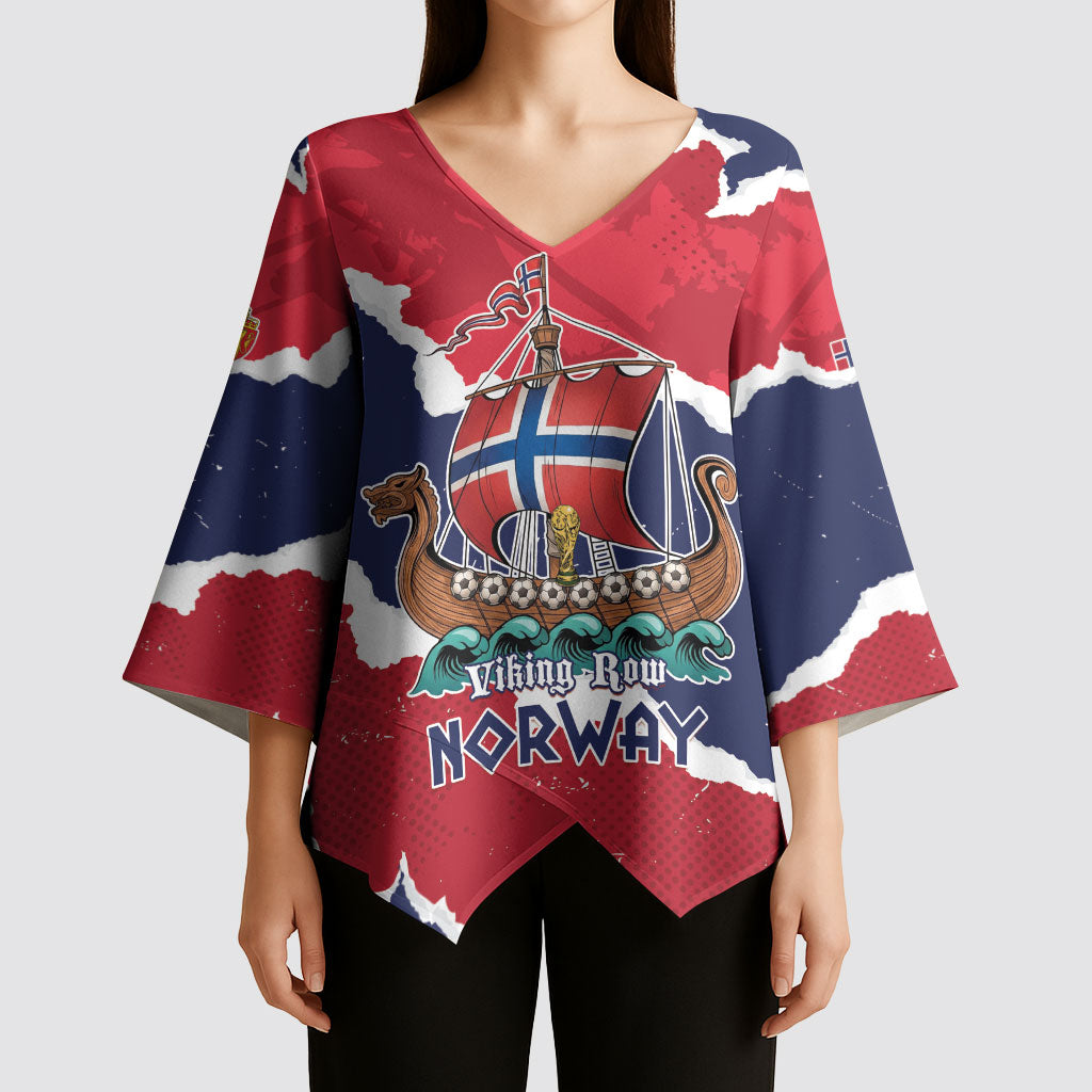 Custom Norway 2026 Soccer Kimono Sleeve Blouse Vikings Keep Rowing