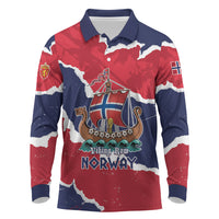 Custom Norway 2026 Soccer Long Sleeve Polo Shirt Vikings Keep Rowing