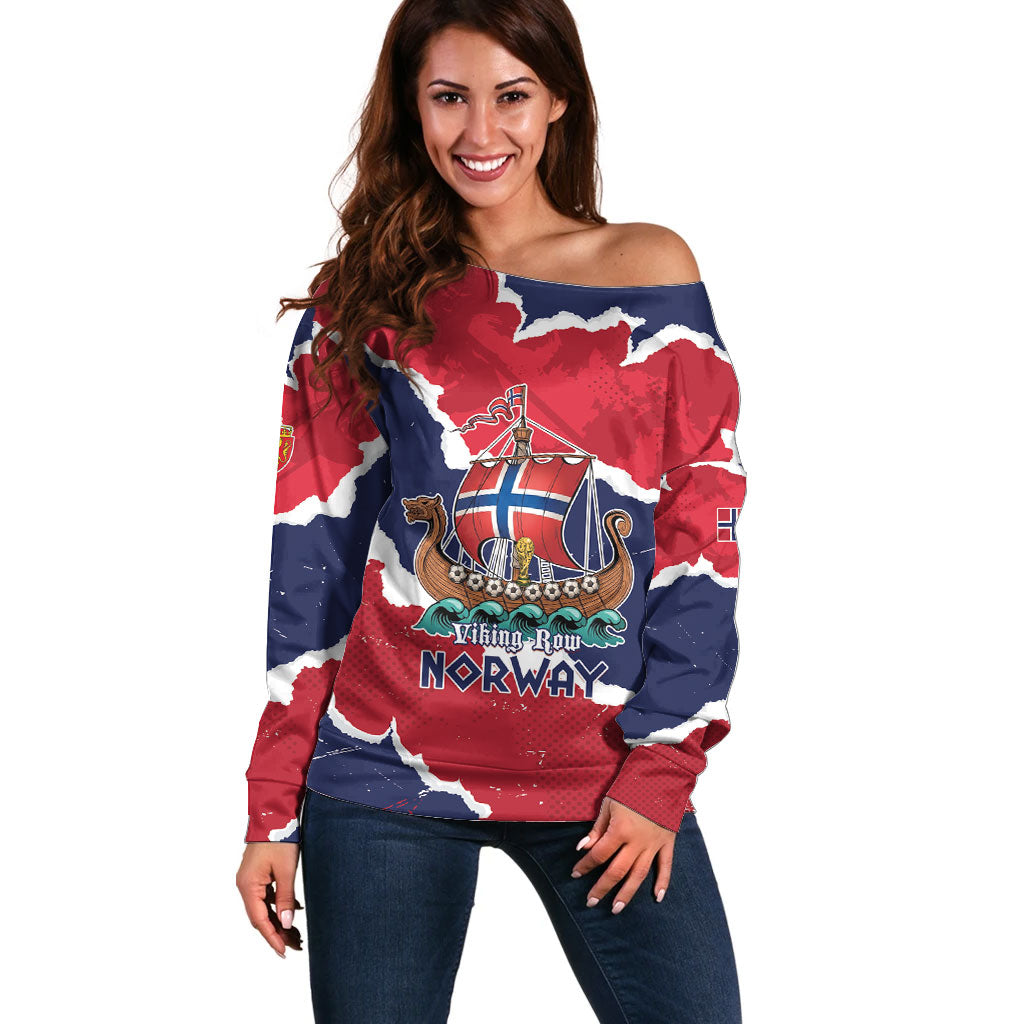 Custom Norway 2026 Soccer Off Shoulder Sweater Vikings Keep Rowing