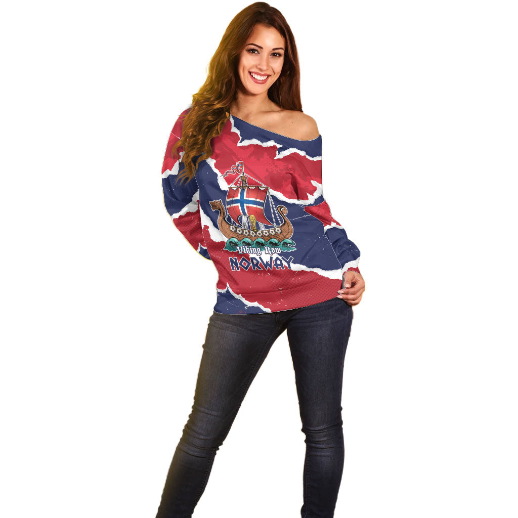 Custom Norway 2026 Soccer Off Shoulder Sweater Vikings Keep Rowing