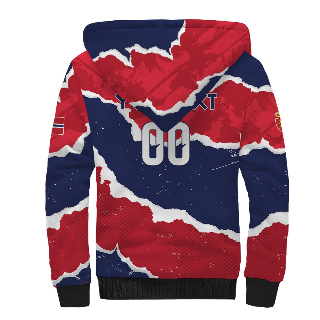 Custom Norway 2026 Soccer Sherpa Hoodie Vikings Keep Rowing