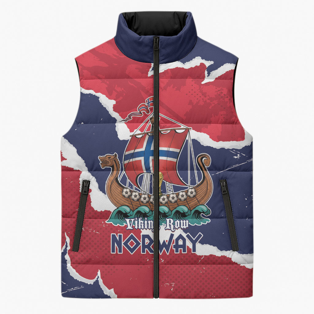 Custom Norway 2026 Soccer Sleeveless Puffer Jacket Vikings Keep Rowing