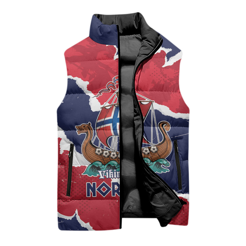 Custom Norway 2026 Soccer Sleeveless Puffer Jacket Vikings Keep Rowing