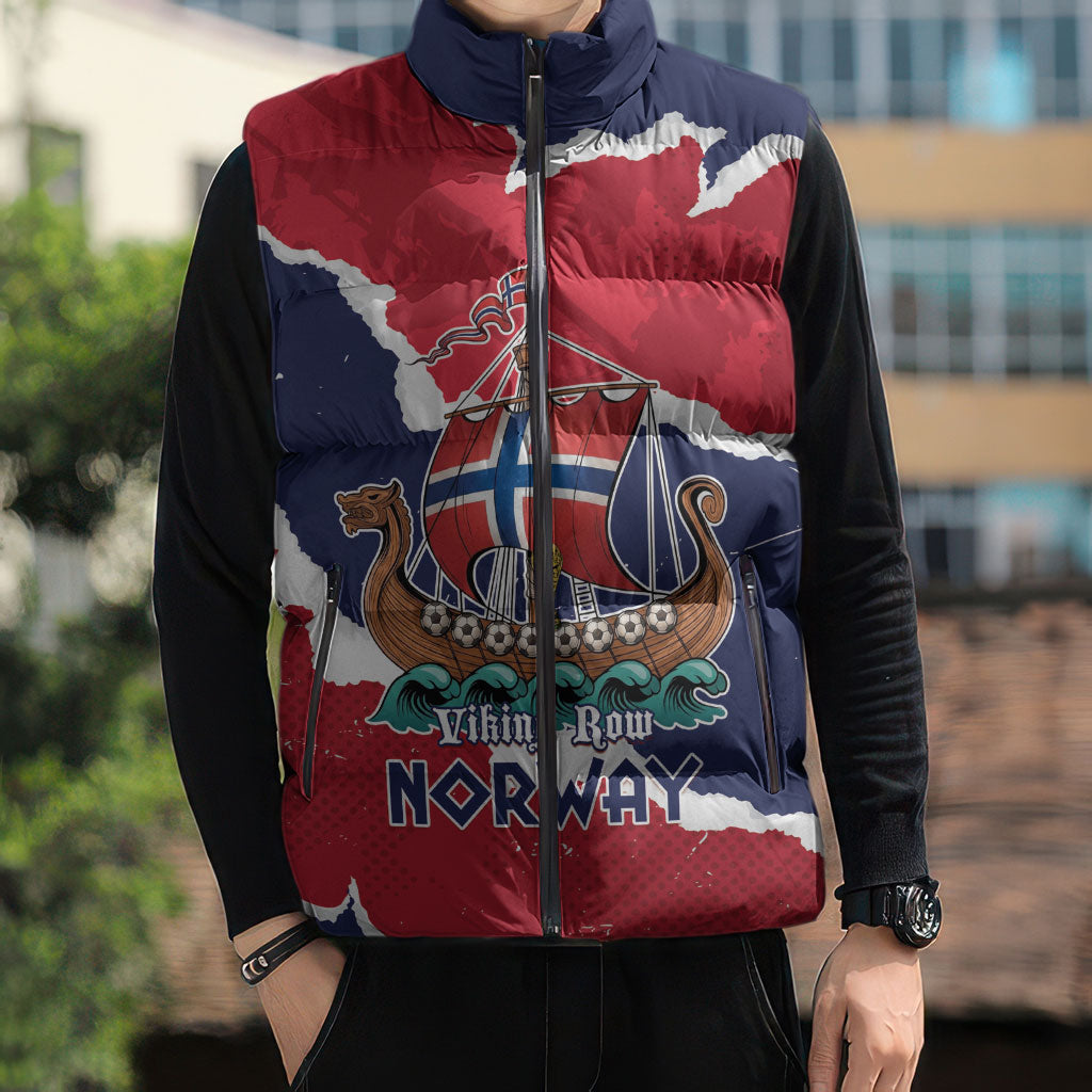 Custom Norway 2026 Soccer Sleeveless Puffer Jacket Vikings Keep Rowing