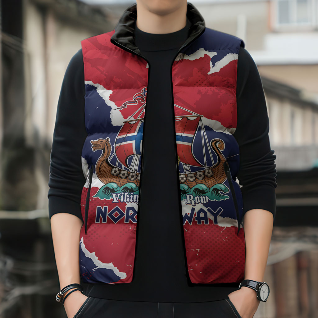 Custom Norway 2026 Soccer Sleeveless Puffer Jacket Vikings Keep Rowing