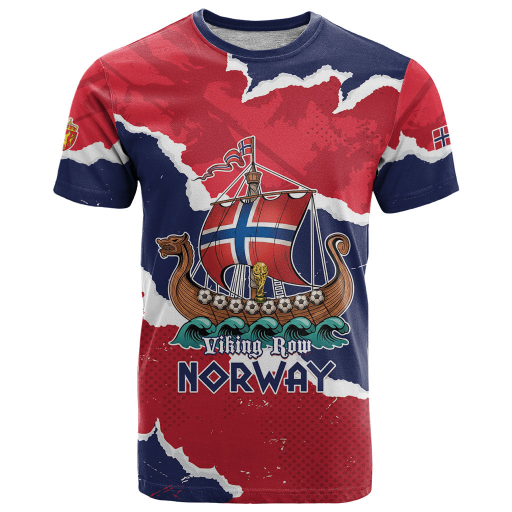 Custom Norway 2026 Soccer T Shirt Vikings Keep Rowing