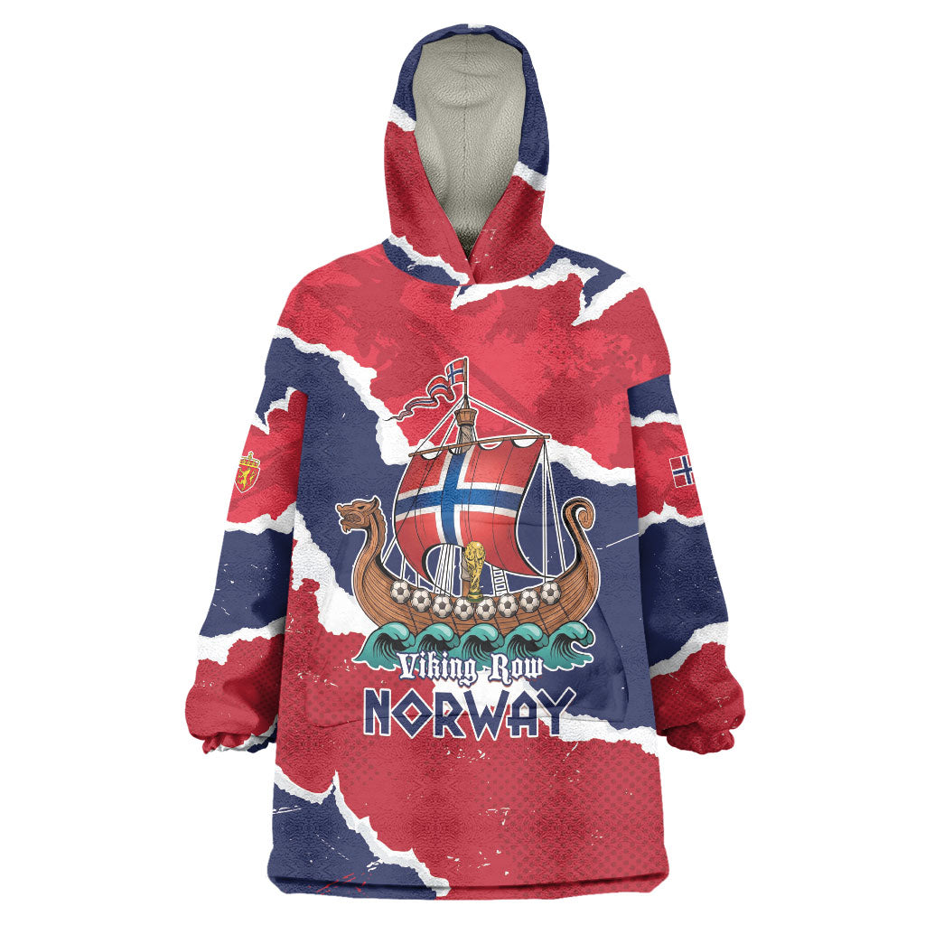Custom Norway 2026 Soccer Wearable Blanket Hoodie Vikings Keep Rowing