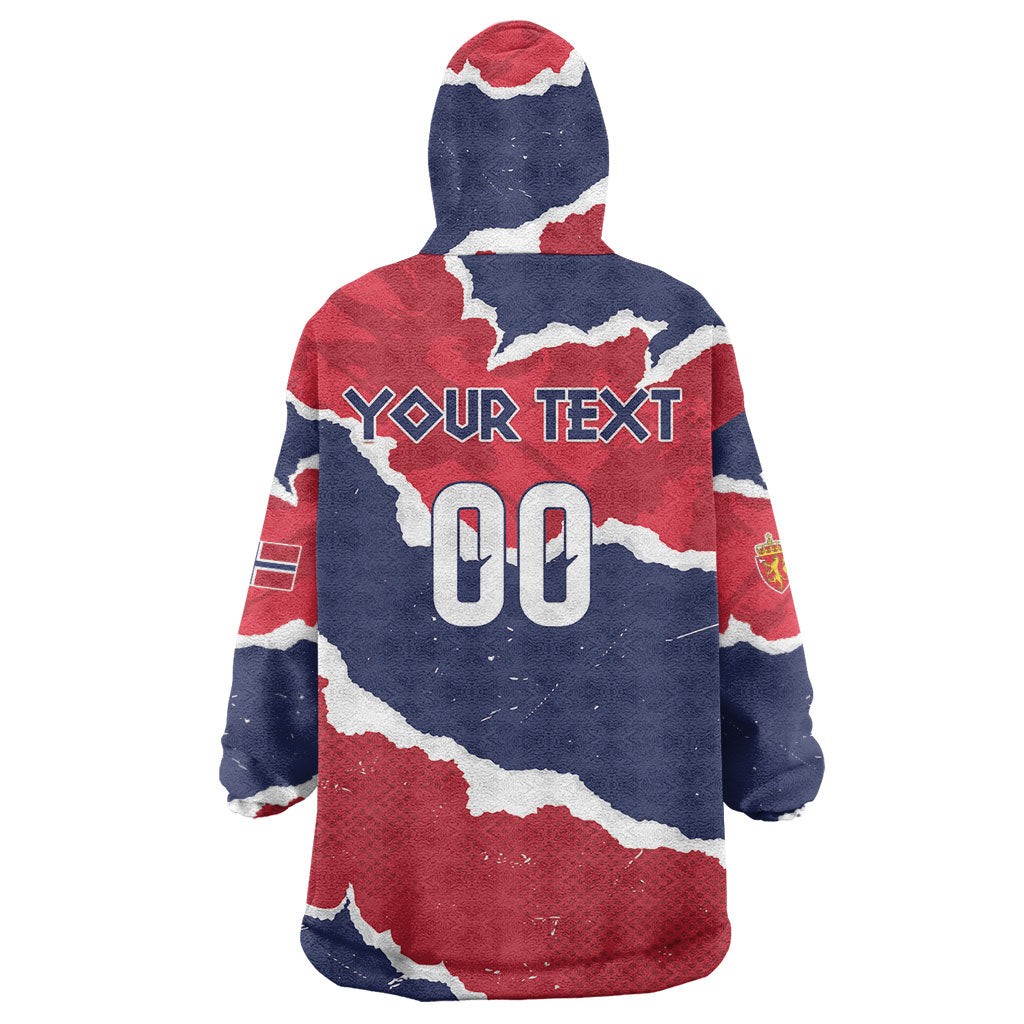 Custom Norway 2026 Soccer Wearable Blanket Hoodie Vikings Keep Rowing