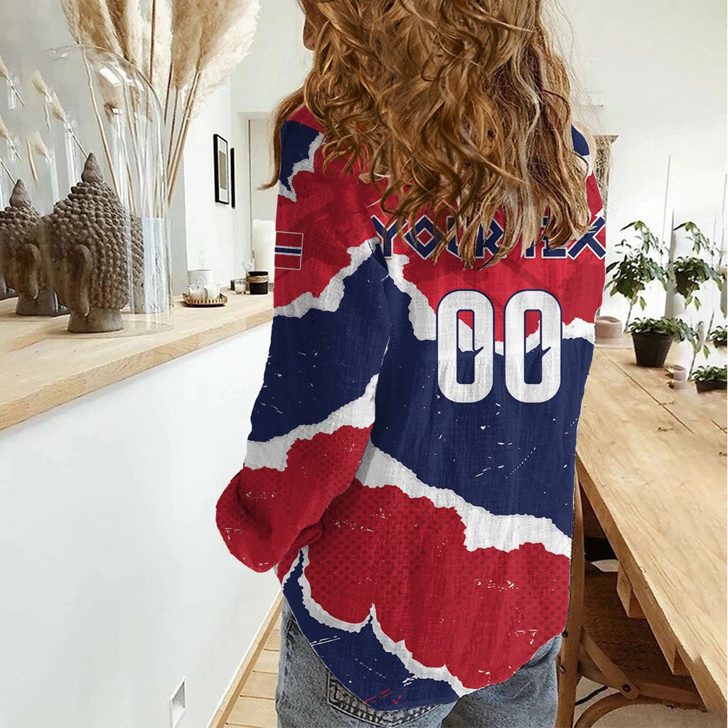 Custom Norway 2026 Soccer Women Casual Shirt Vikings Keep Rowing