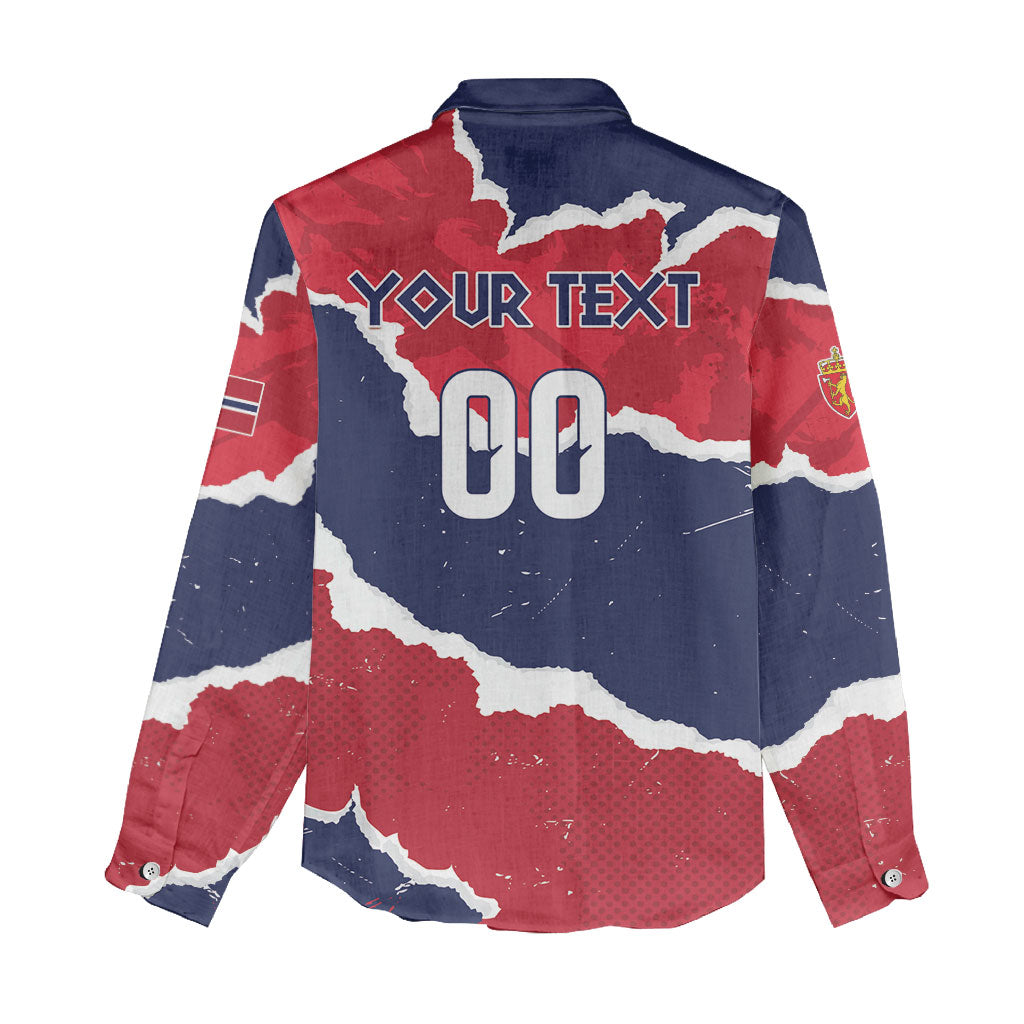 Custom Norway 2026 Soccer Women Casual Shirt Vikings Keep Rowing