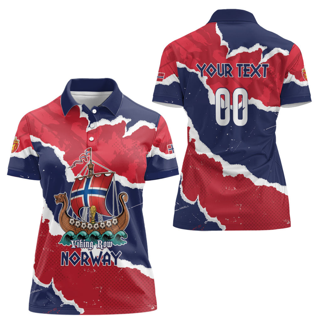Custom Norway 2026 Soccer Women Polo Shirt Vikings Keep Rowing