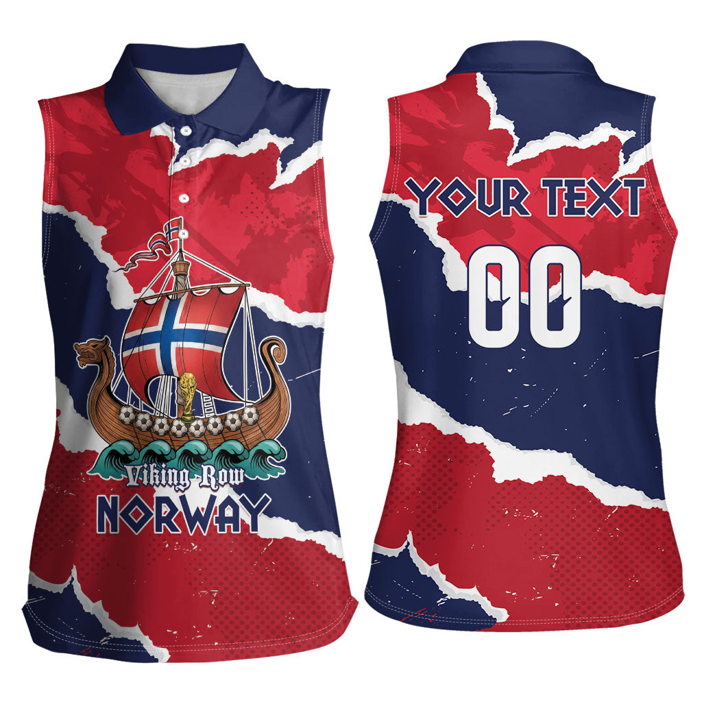 Custom Norway 2026 Soccer Women Sleeveless Polo Shirt Vikings Keep Rowing