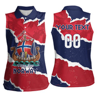 Custom Norway 2026 Soccer Women Sleeveless Polo Shirt Vikings Keep Rowing