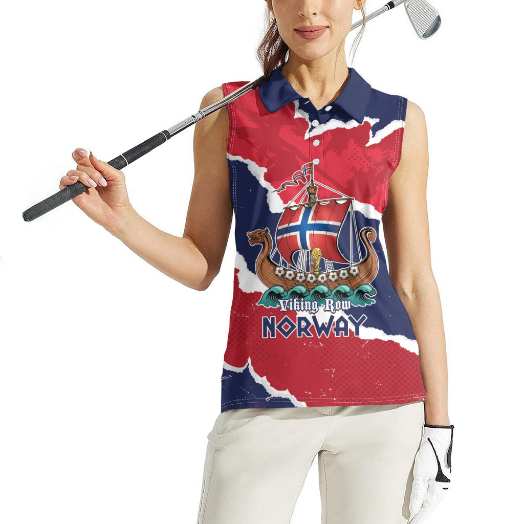 Custom Norway 2026 Soccer Women Sleeveless Polo Shirt Vikings Keep Rowing