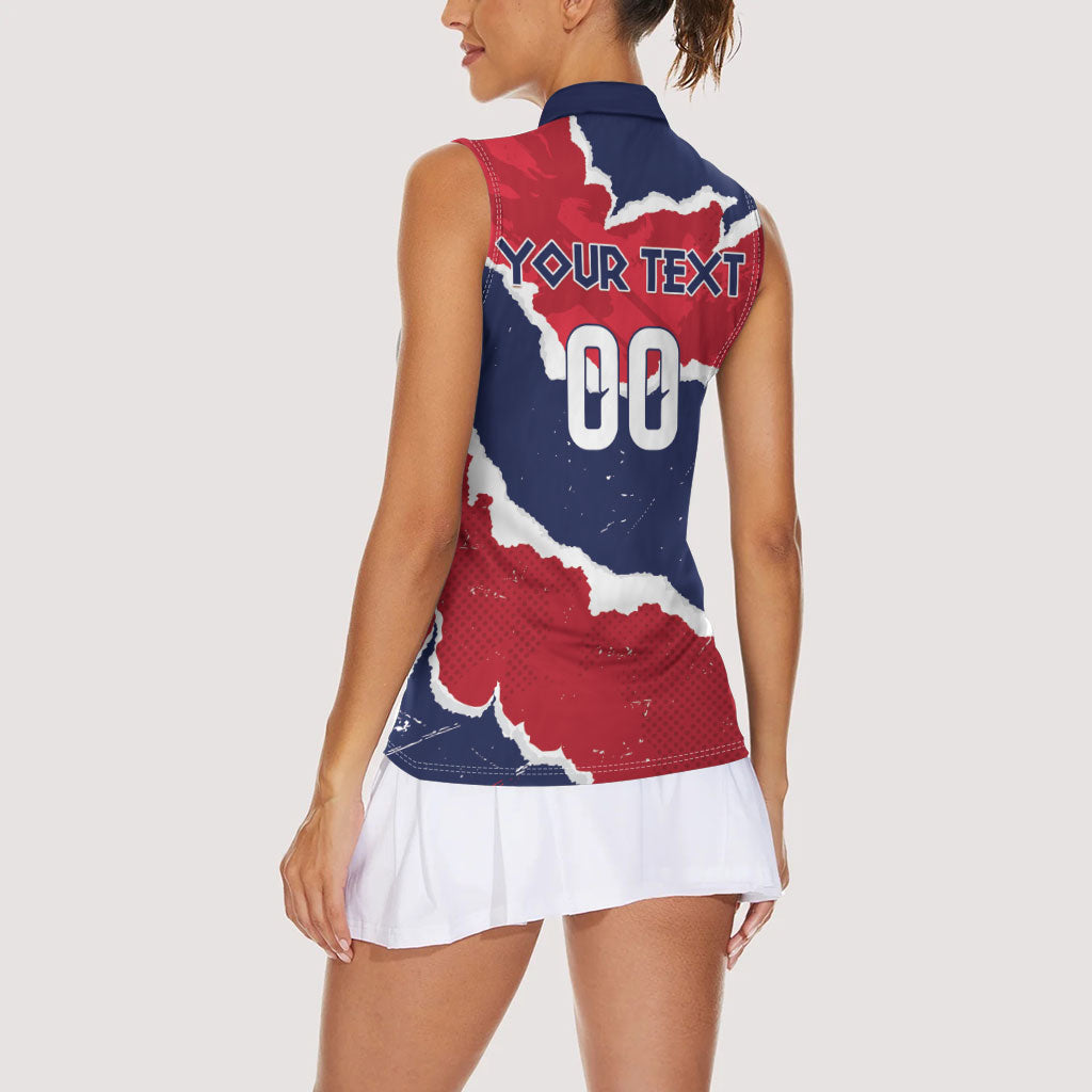 Custom Norway 2026 Soccer Women Sleeveless Polo Shirt Vikings Keep Rowing