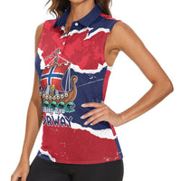 Custom Norway 2026 Soccer Women Sleeveless Polo Shirt Vikings Keep Rowing