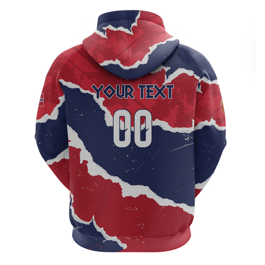 Custom Norway 2026 Soccer Zip Hoodie Vikings Keep Rowing