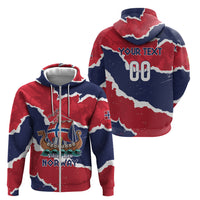 Custom Norway 2026 Soccer Zip Hoodie Vikings Keep Rowing