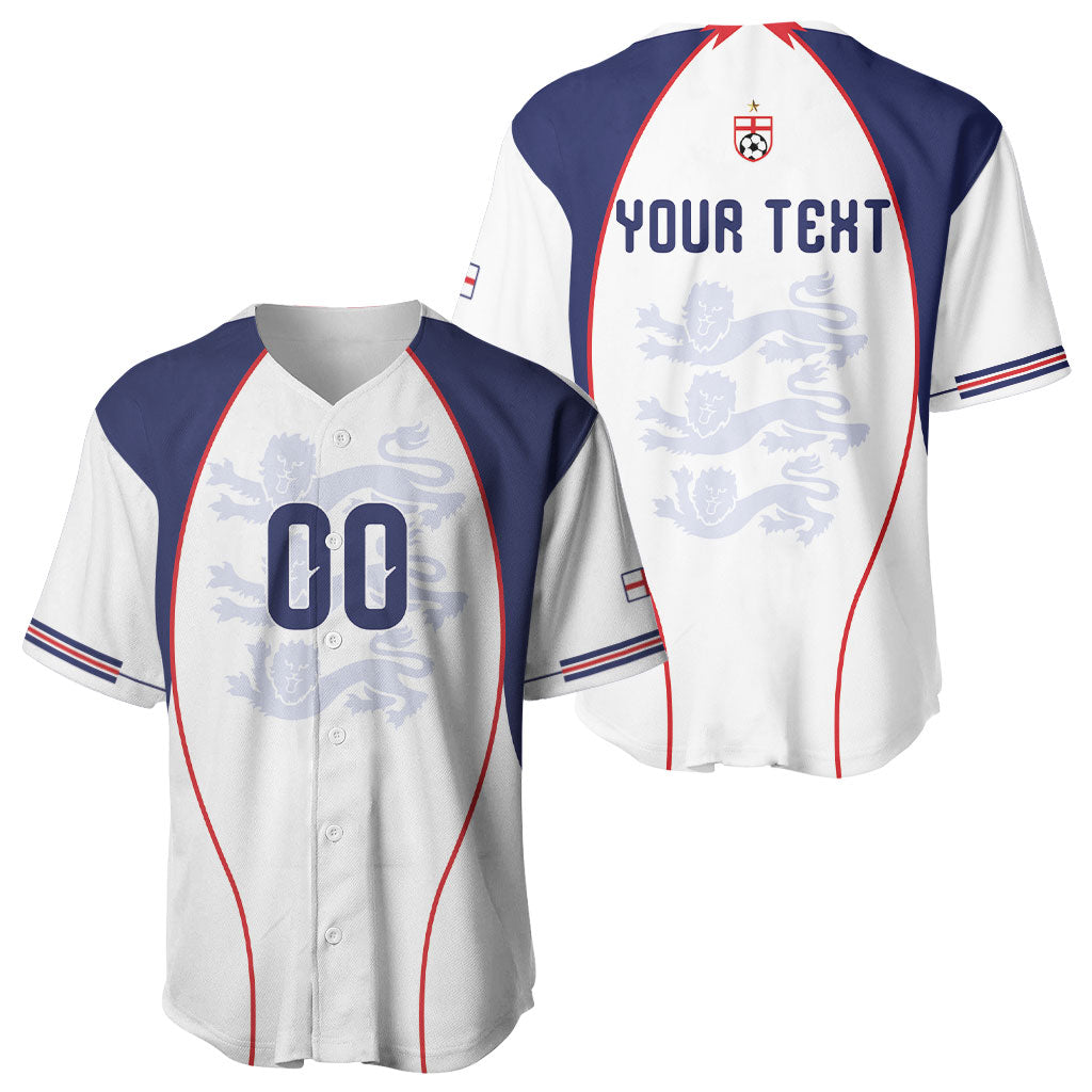 Custom England 2026 World Football Baseball Jersey Come On Three Lions