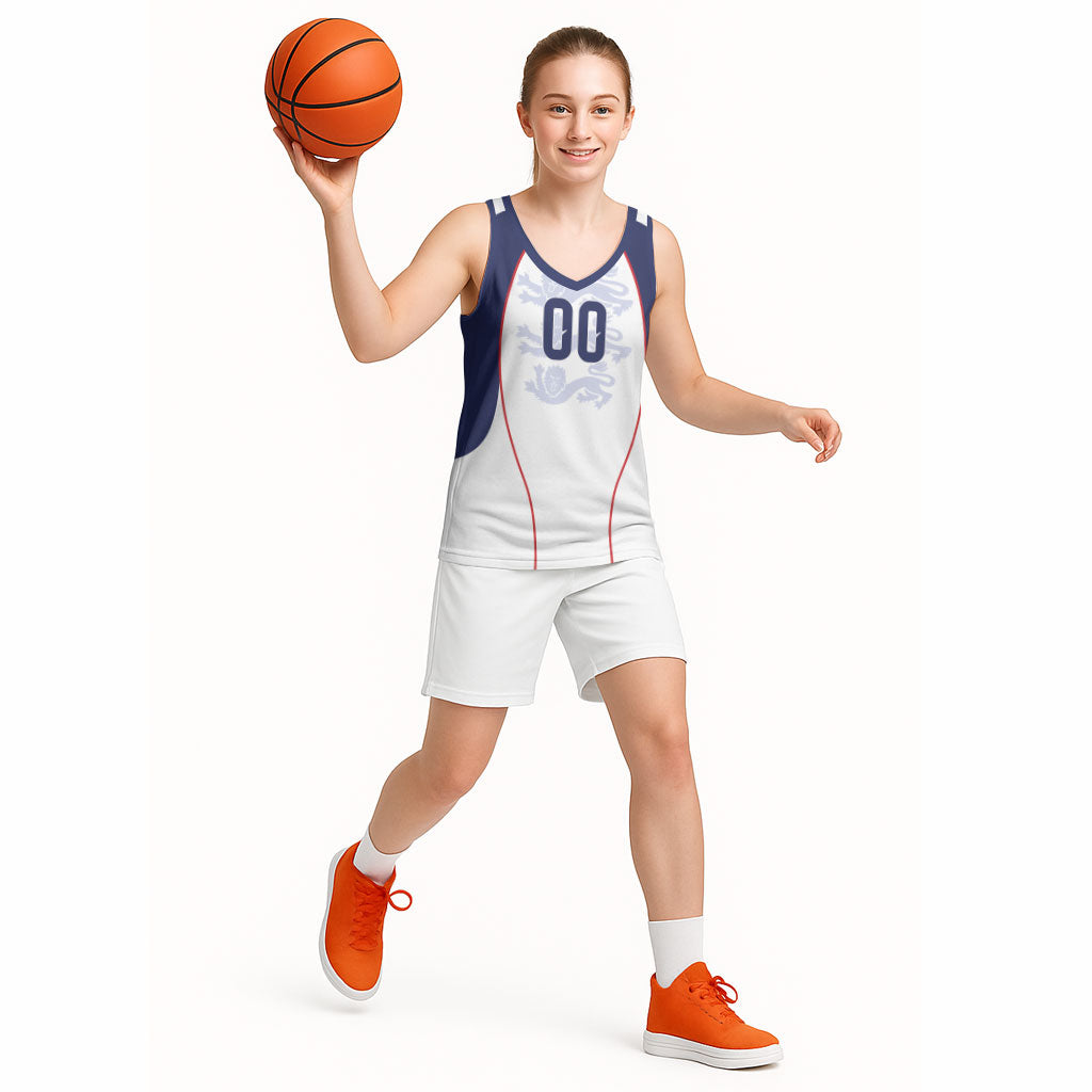 Custom England 2026 World Football Basketball Jersey Come On Three Lions