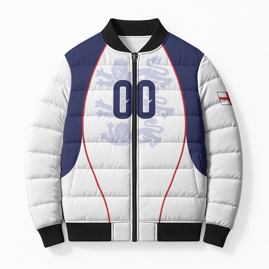 Custom England 2026 World Football Bomber Puffer Jacket Come On Three Lions