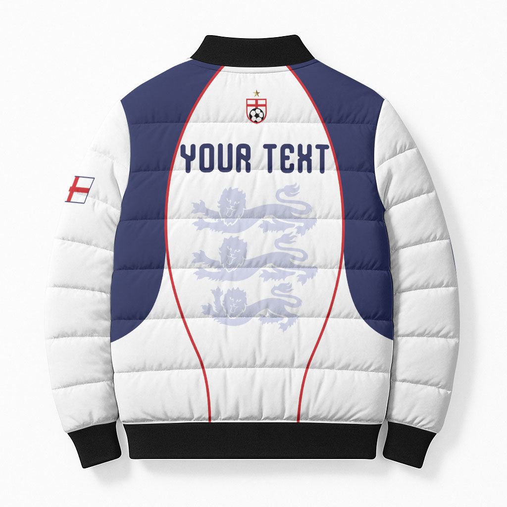 Custom England 2026 World Football Bomber Puffer Jacket Come On Three Lions