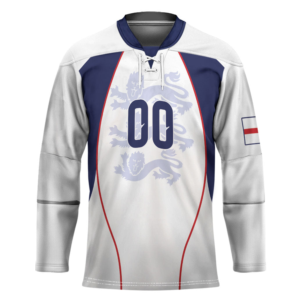 Custom England 2026 World Football Hockey Jersey Come On Three Lions