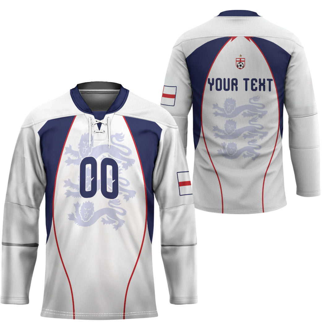 Custom England 2026 World Football Hockey Jersey Come On Three Lions