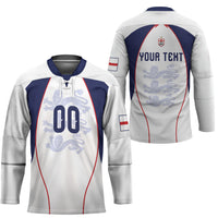 Custom England 2026 World Football Hockey Jersey Come On Three Lions