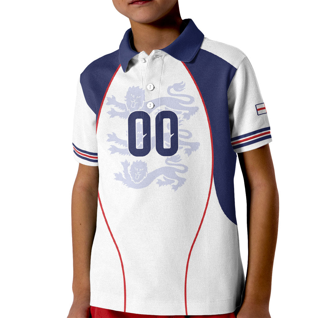 Custom England 2026 World Football Kid Polo Shirt Come On Three Lions