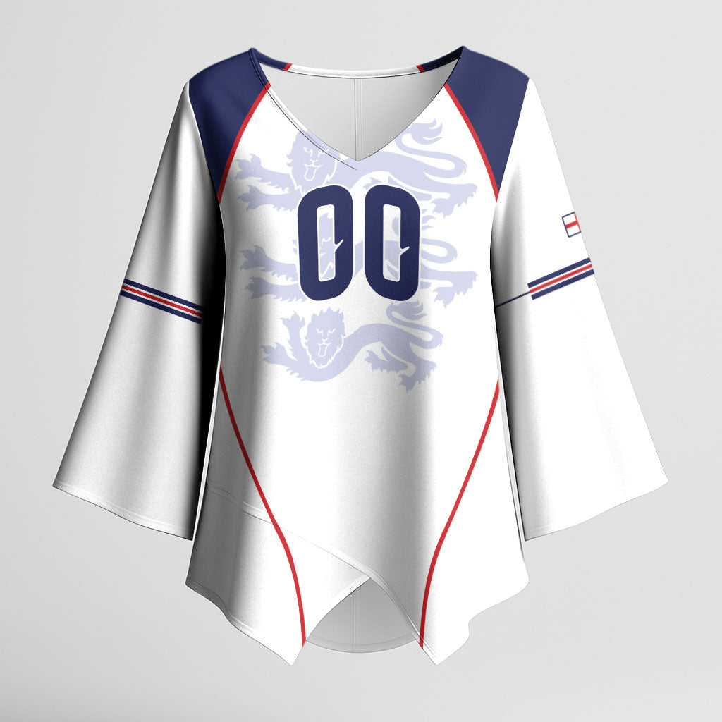 Custom England 2026 World Football Kimono Sleeve Blouse Come On Three Lions