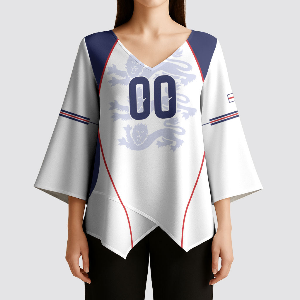 Custom England 2026 World Football Kimono Sleeve Blouse Come On Three Lions