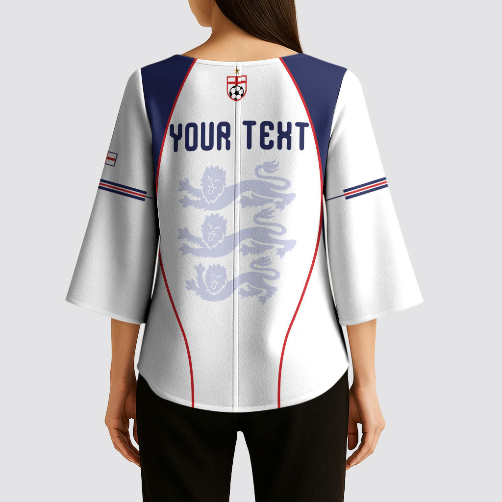 Custom England 2026 World Football Kimono Sleeve Blouse Come On Three Lions