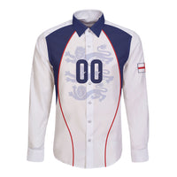 Custom England 2026 World Football Long Sleeve Button Shirt Come On Three Lions