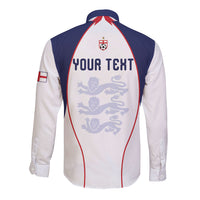 Custom England 2026 World Football Long Sleeve Button Shirt Come On Three Lions