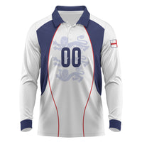 Custom England 2026 World Football Long Sleeve Polo Shirt Come On Three Lions