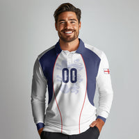 Custom England 2026 World Football Long Sleeve Polo Shirt Come On Three Lions