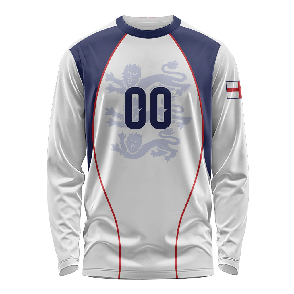 Custom England 2026 World Football Long Sleeve Shirt Come On Three Lions