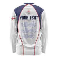 Custom England 2026 World Football Long Sleeve Shirt Come On Three Lions