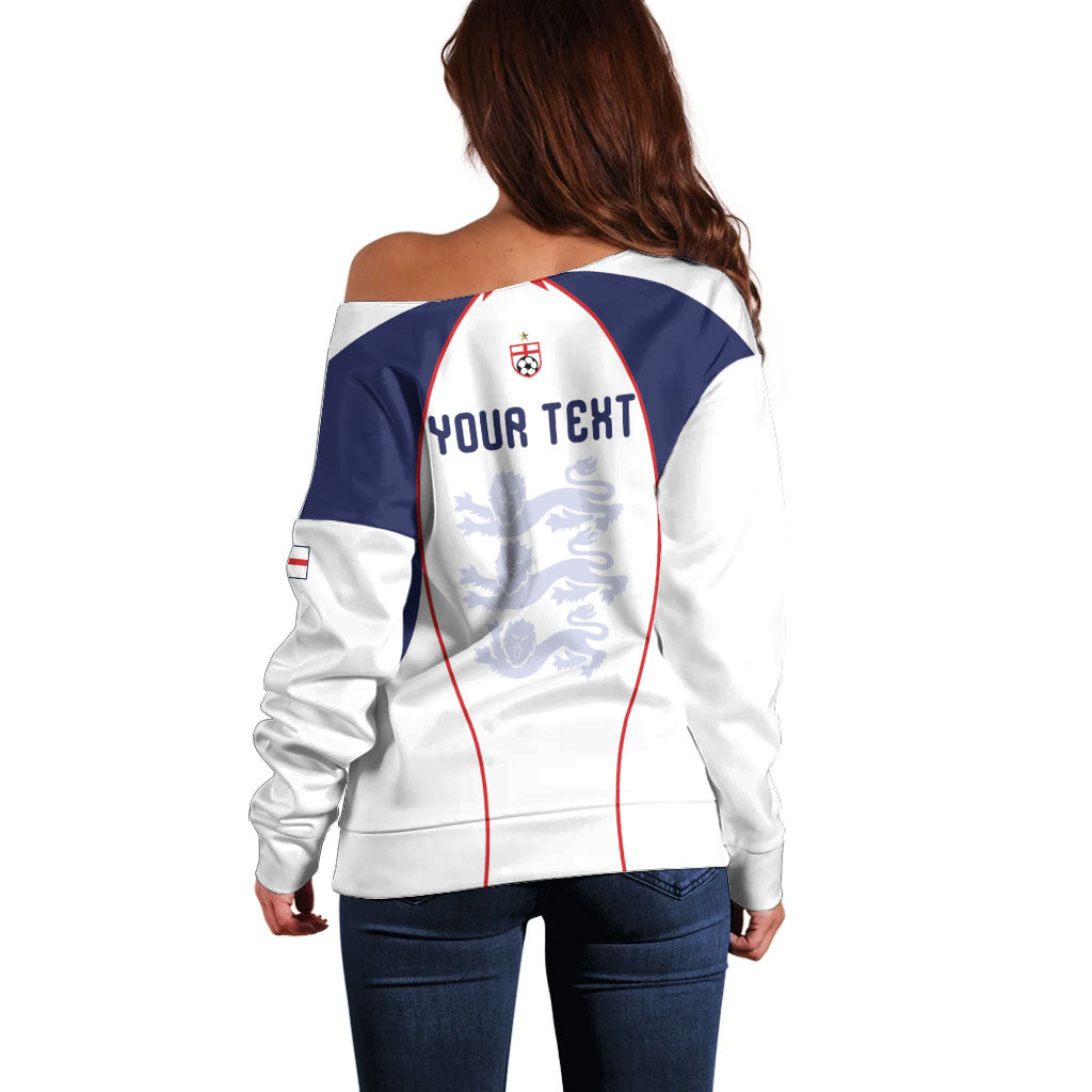 Custom England 2026 World Football Off Shoulder Sweater Come On Three Lions