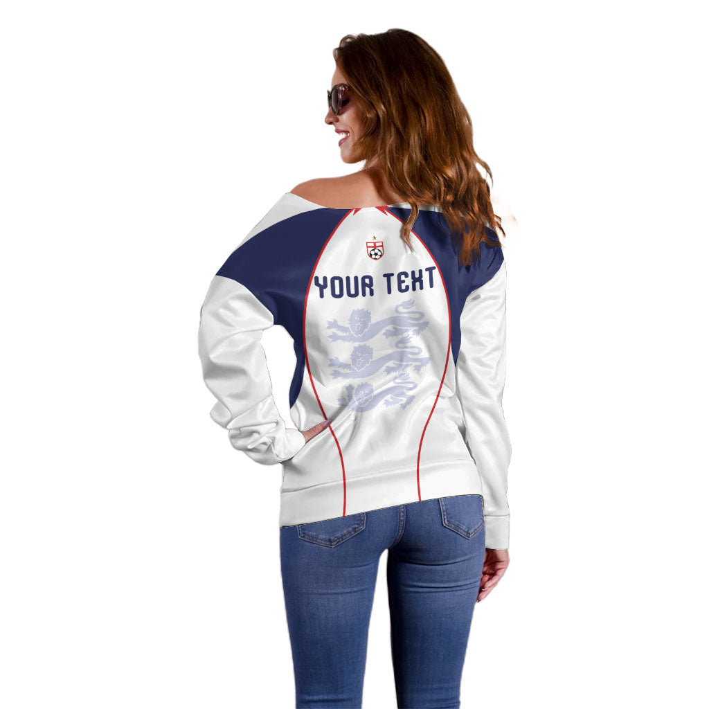 Custom England 2026 World Football Off Shoulder Sweater Come On Three Lions