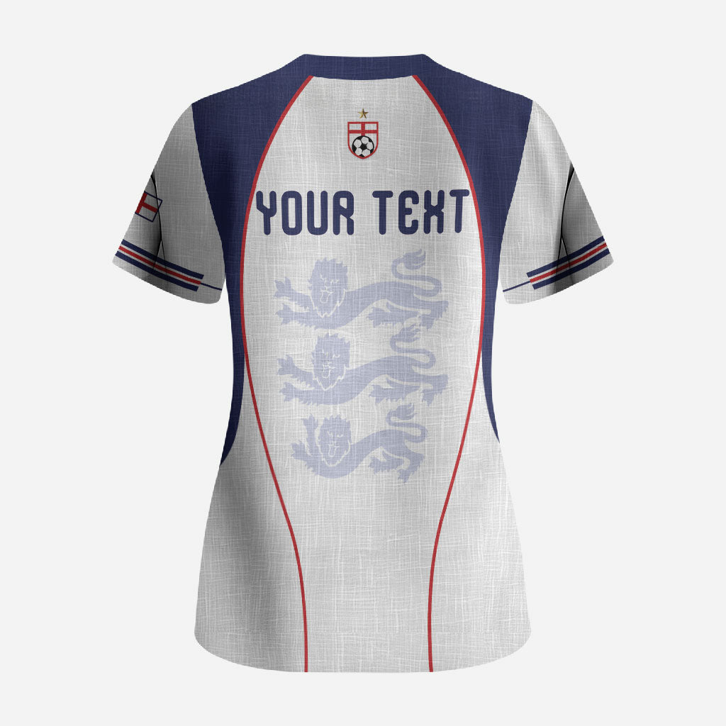 Custom England 2026 World Football Scrub Top Come On Three Lions
