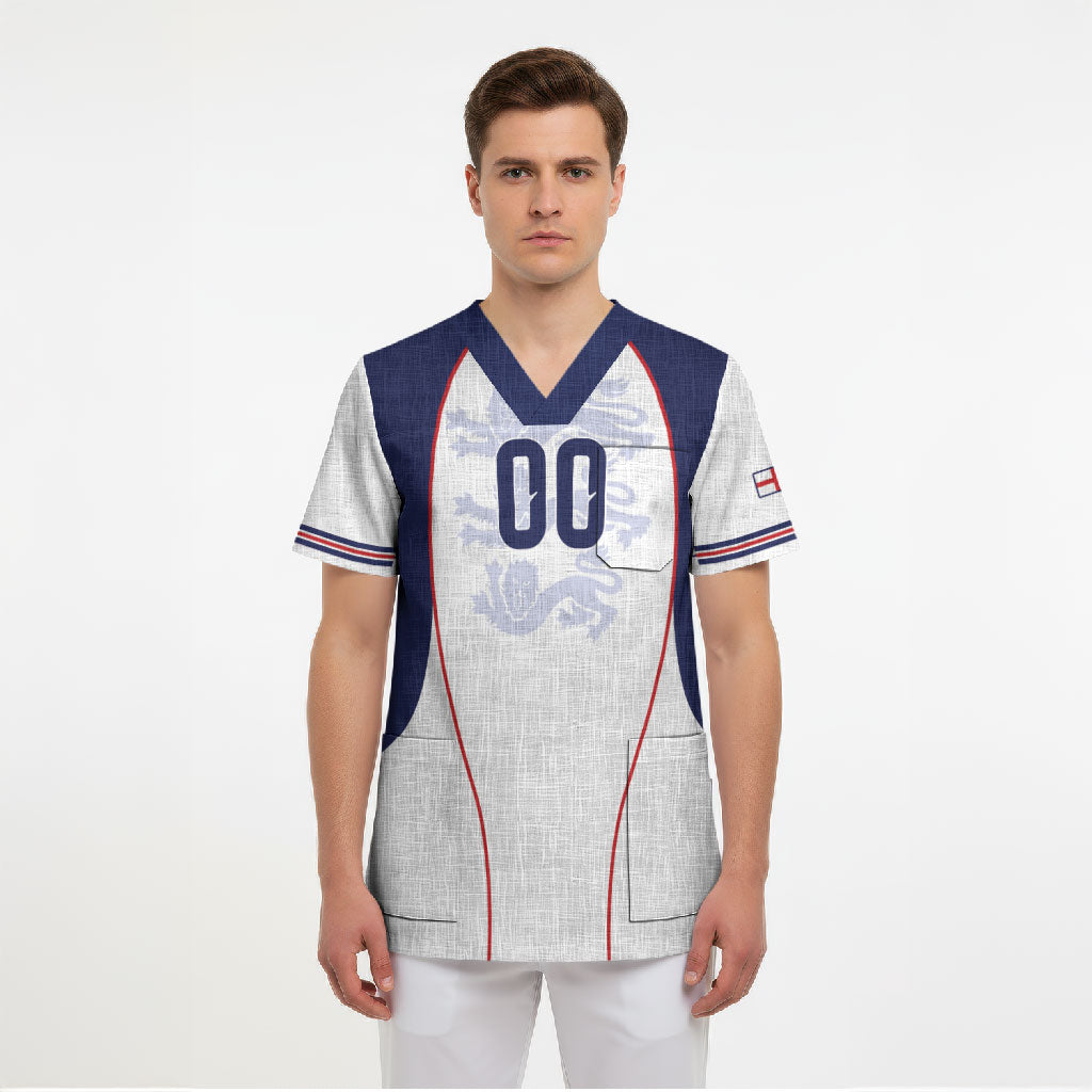 Custom England 2026 World Football Scrub Top Come On Three Lions