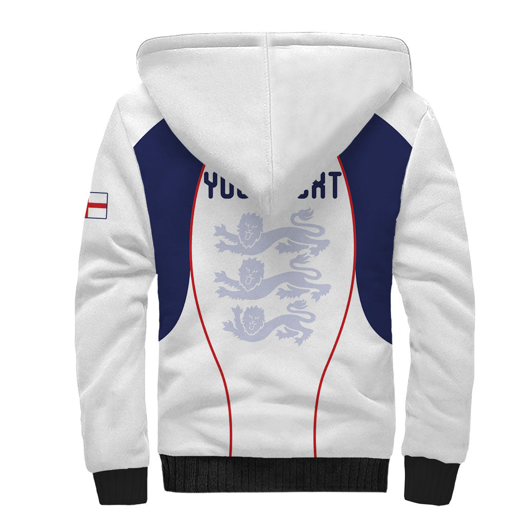 Custom England 2026 World Football Sherpa Hoodie Come On Three Lions